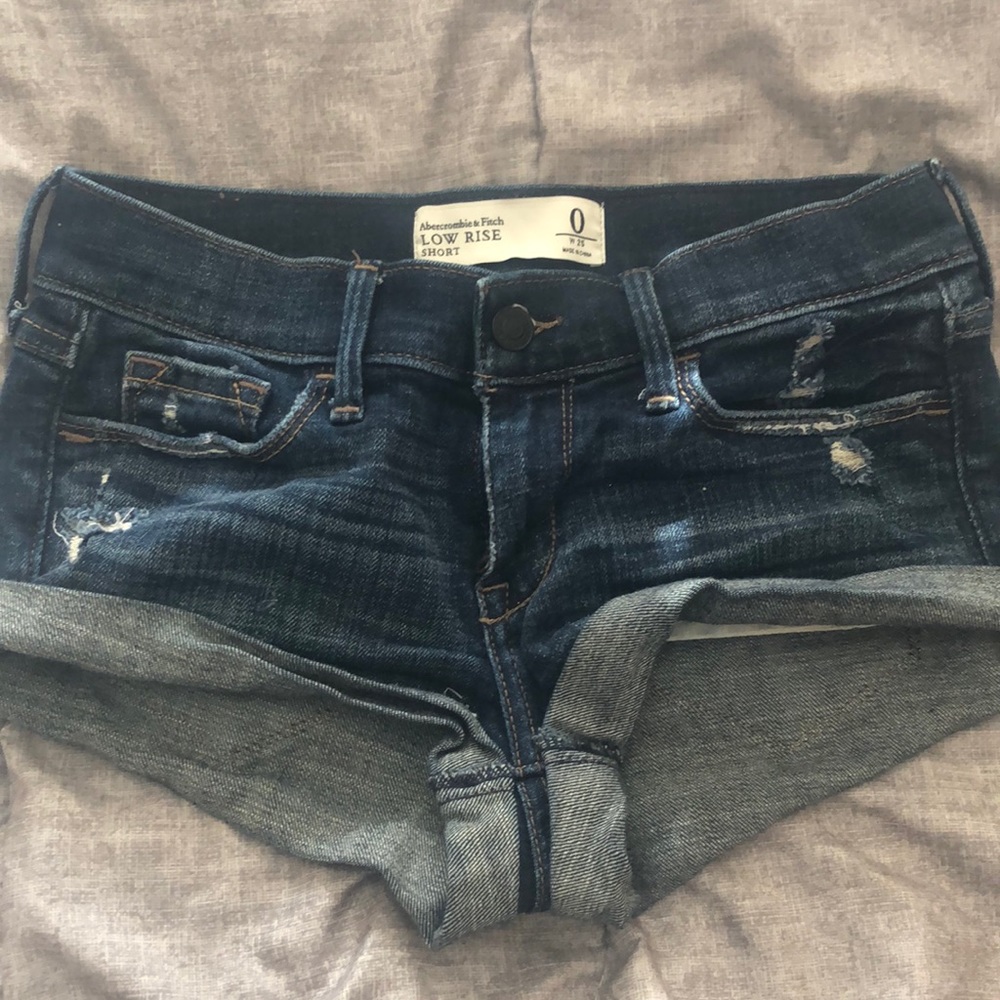 Abercrombie low rise jean shorts